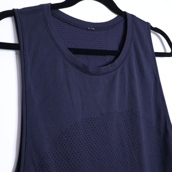 LULULEMON Breeze By Muscle Tank Midnight Navy Hip Length Sleeveless Women's 10 - Picture 4 of 6